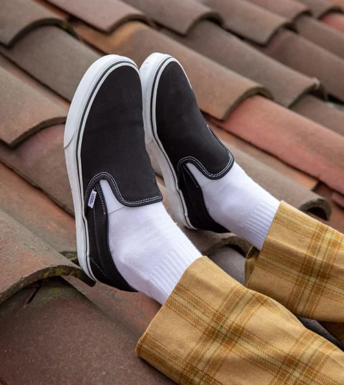 Dark loafers.