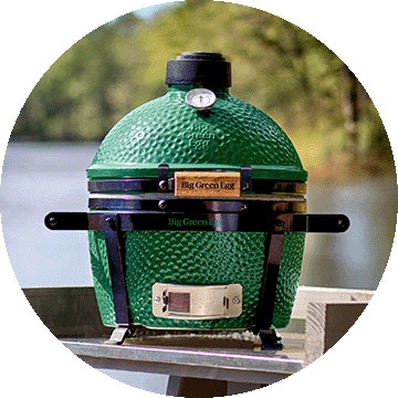 Big Green Egg grill.