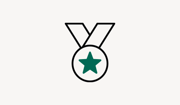 Medal badge icon.