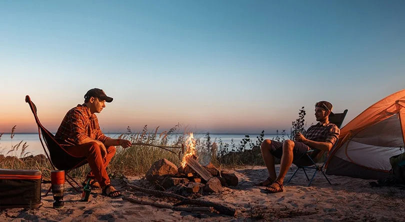 People around a camp fire.