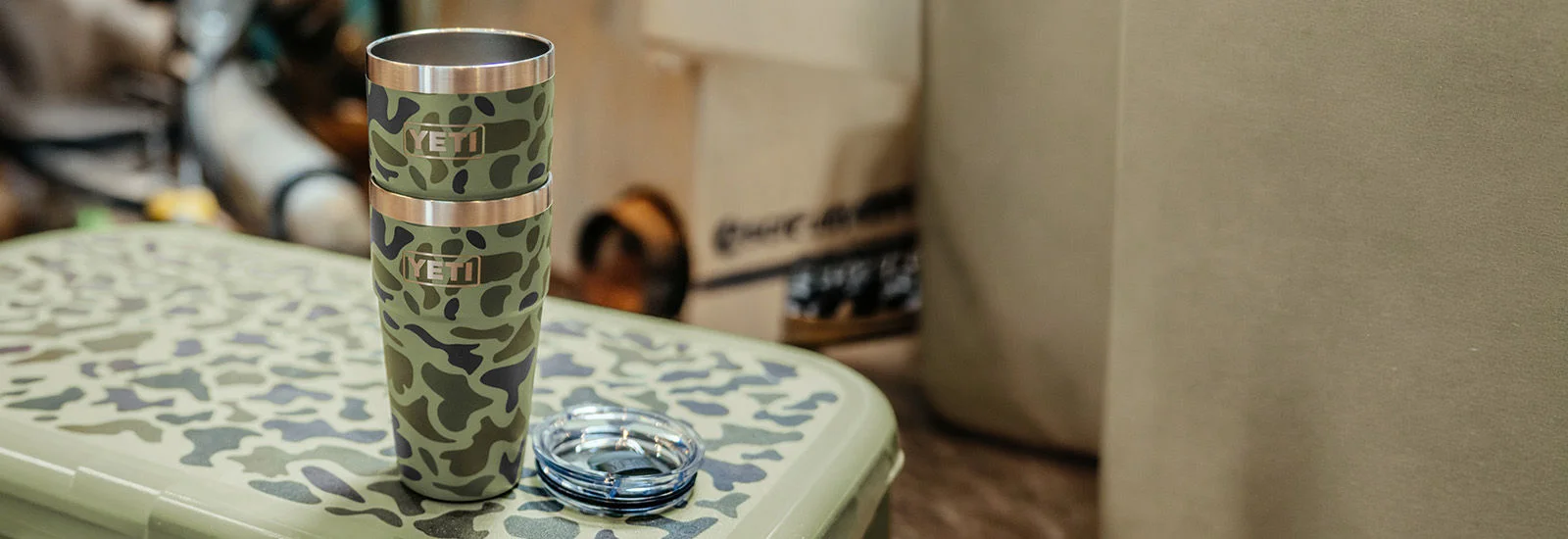 YETI Olive Camo cups