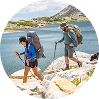 Two hikers with backpacks.
