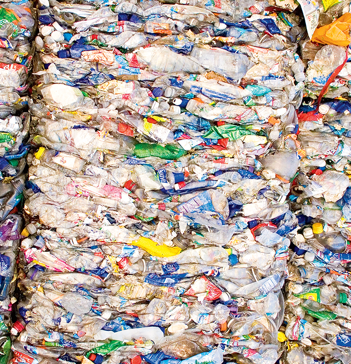 Recycled plastic stack