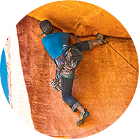 Man rock climbing