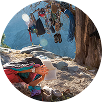 Patagonia accessories hanging on tree