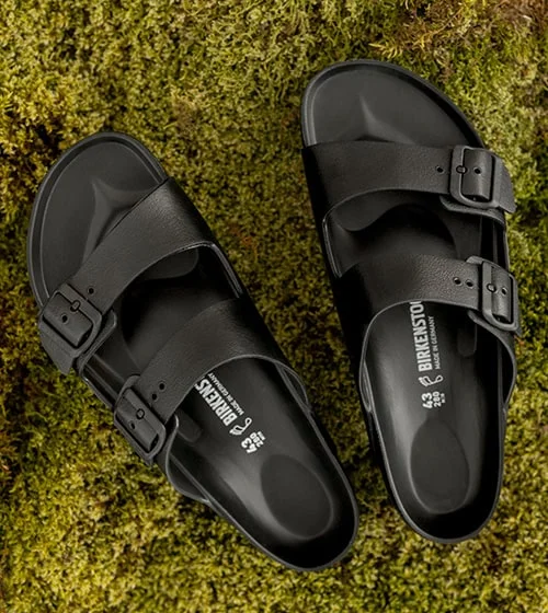 Black sandals.