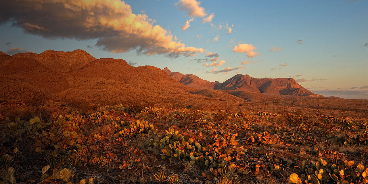Desert Mountains at Sunris in the Castner Range, Texas