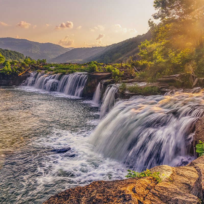 Sandstone Falls in New River Gorge National Park, West Virginia, USA