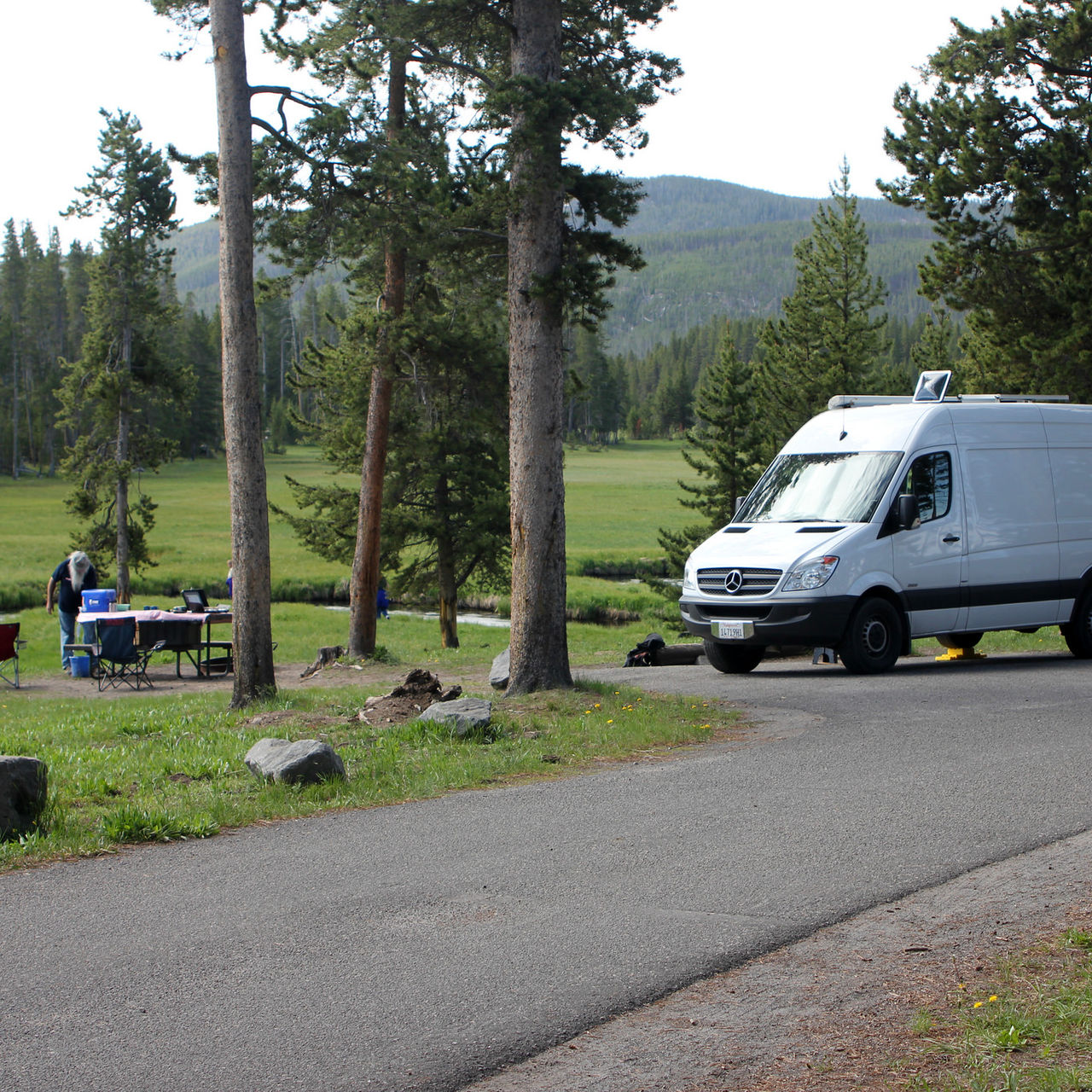 Camper parked at Norris Campground