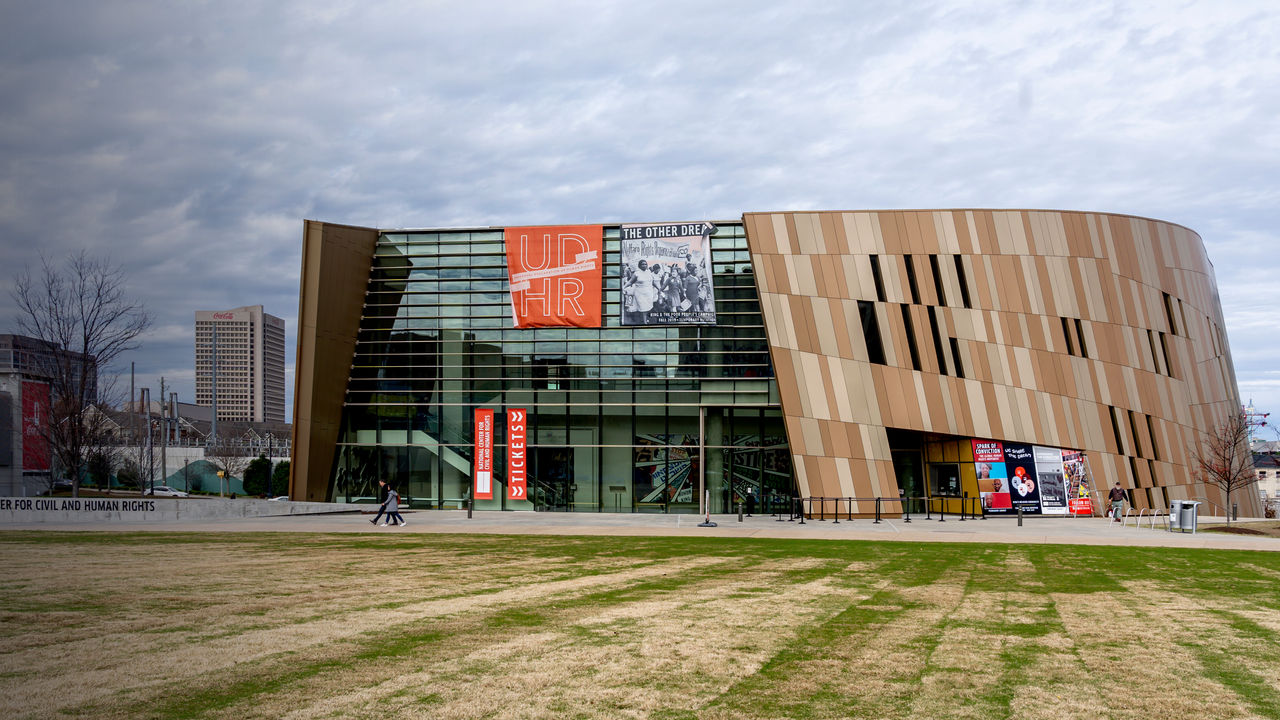 The National Center for Civil and Human Rights in downtown Atlanta, Georgia, USA, a museum dedicated to the achievements of civil rights movement.