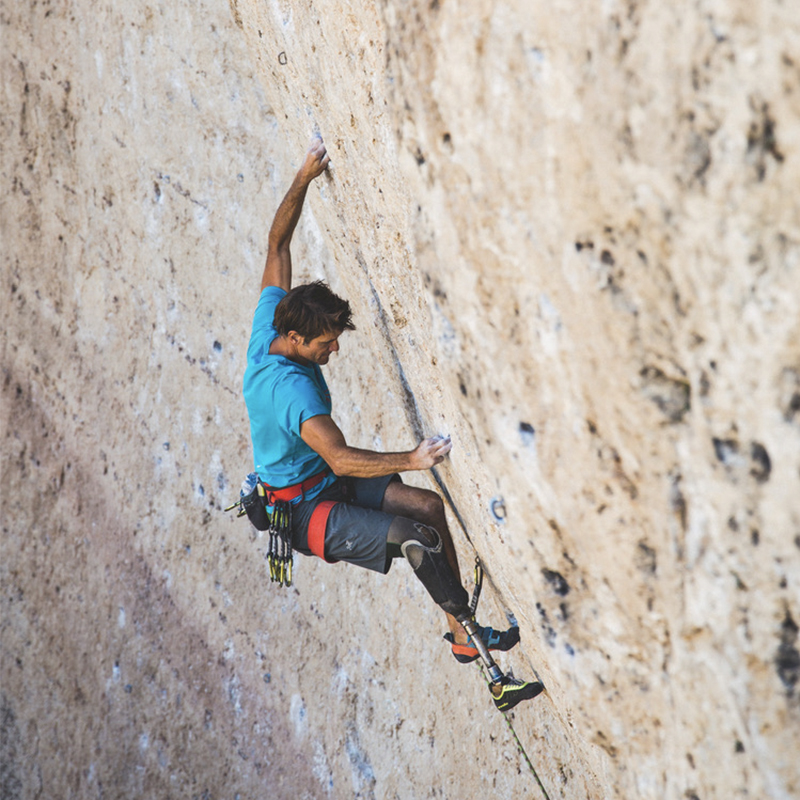 Craig DeMartino climbing Sharks with Lasers in 10 SLEEP WY. 