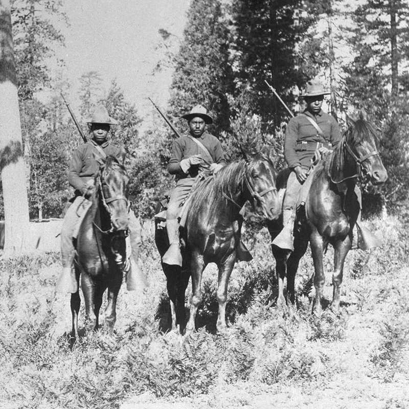 An image of  Buffalo Soldiers in the 24th Infantry in 1899 