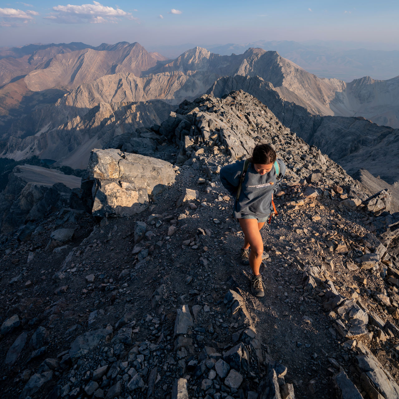  A person climbing Mt. Borah