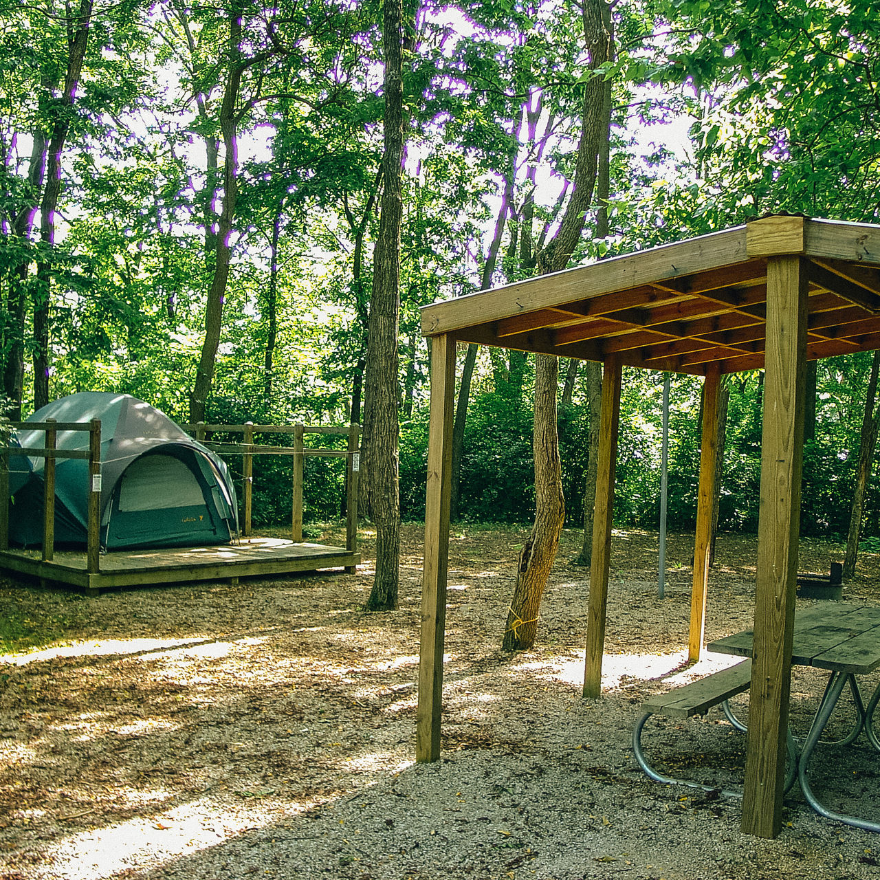A campsite at Deer Creek Campground