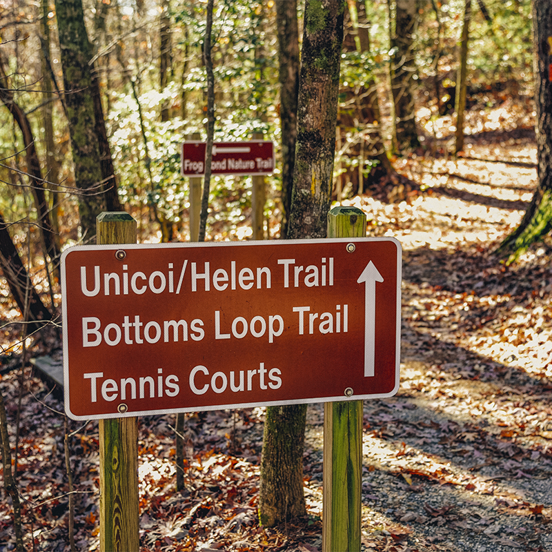 Trail Markers at Unicoi State Park near Helen Georgia