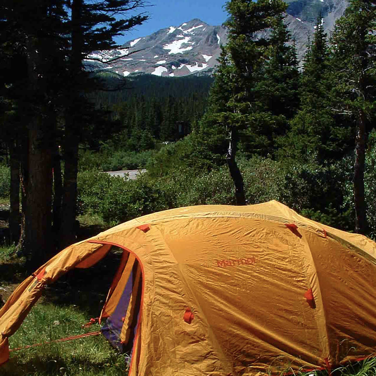 A tent in Pawnee Campground 