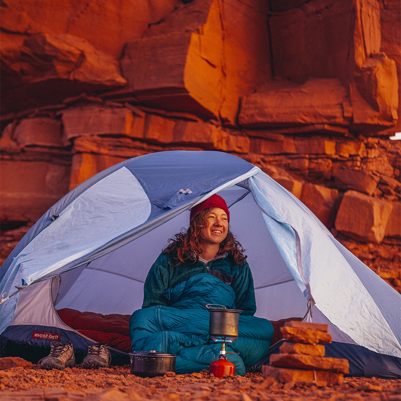 Backpacking under Castleton Tower near Moab, UT. Castle Valley, UT.