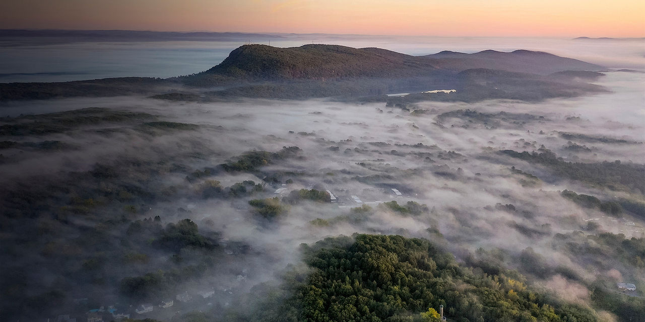 Holyoke Mt Tom During a Foggy Morning