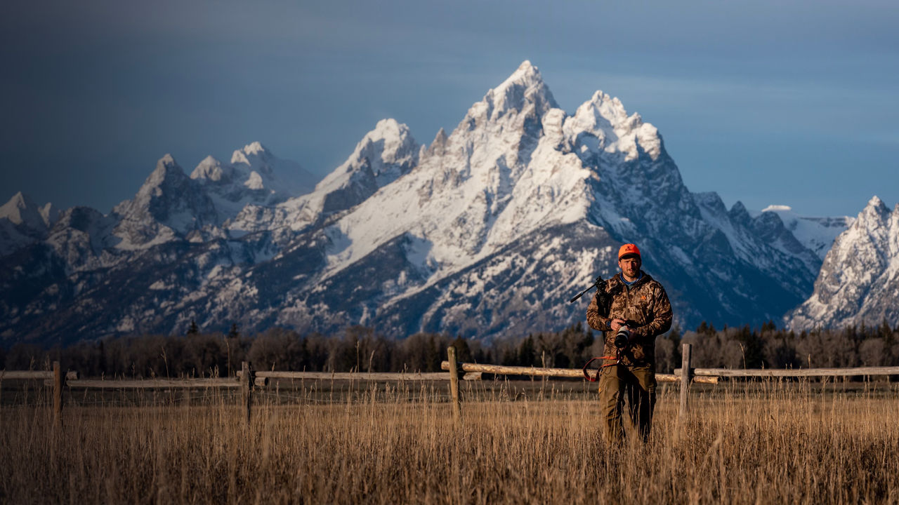 Josh Metten photographing in the Grand Tetons