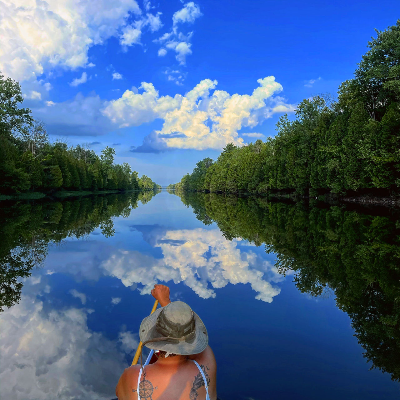  Hickory Edwards of the Onondaga Nation paddling on local waters