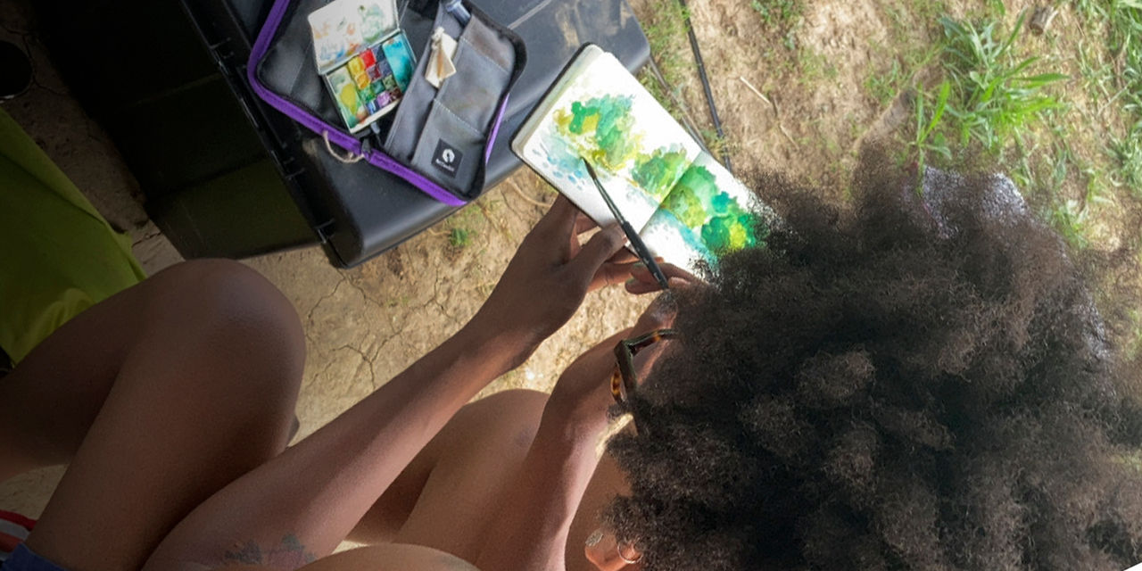 Latasha Dunston plein-air painting