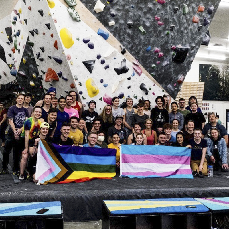 Queer Climbing Columbus members pose for a photo