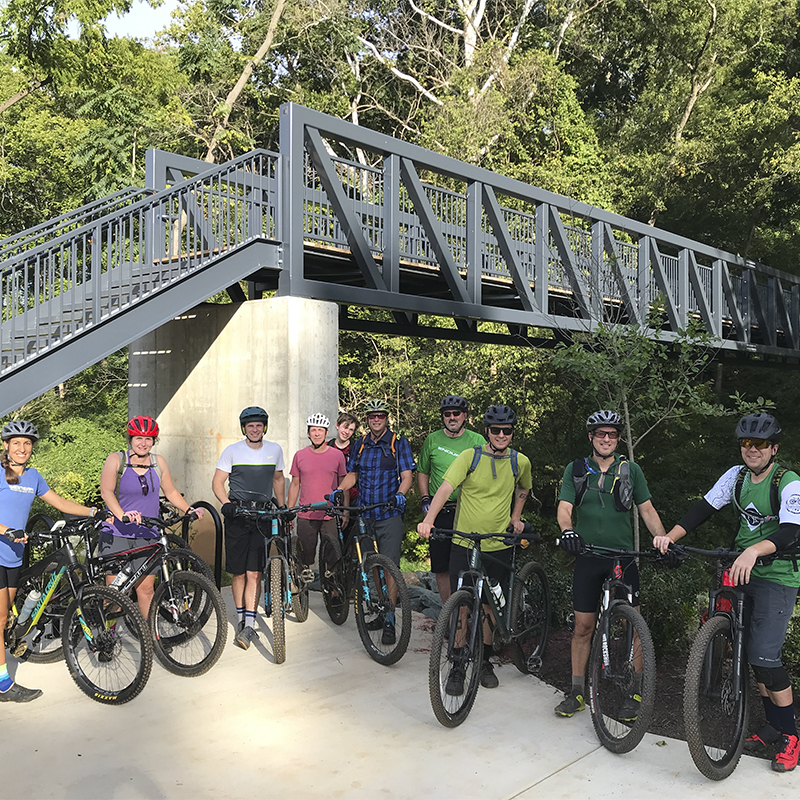Rivanna Trails Foundation members pose for a photo on the trail