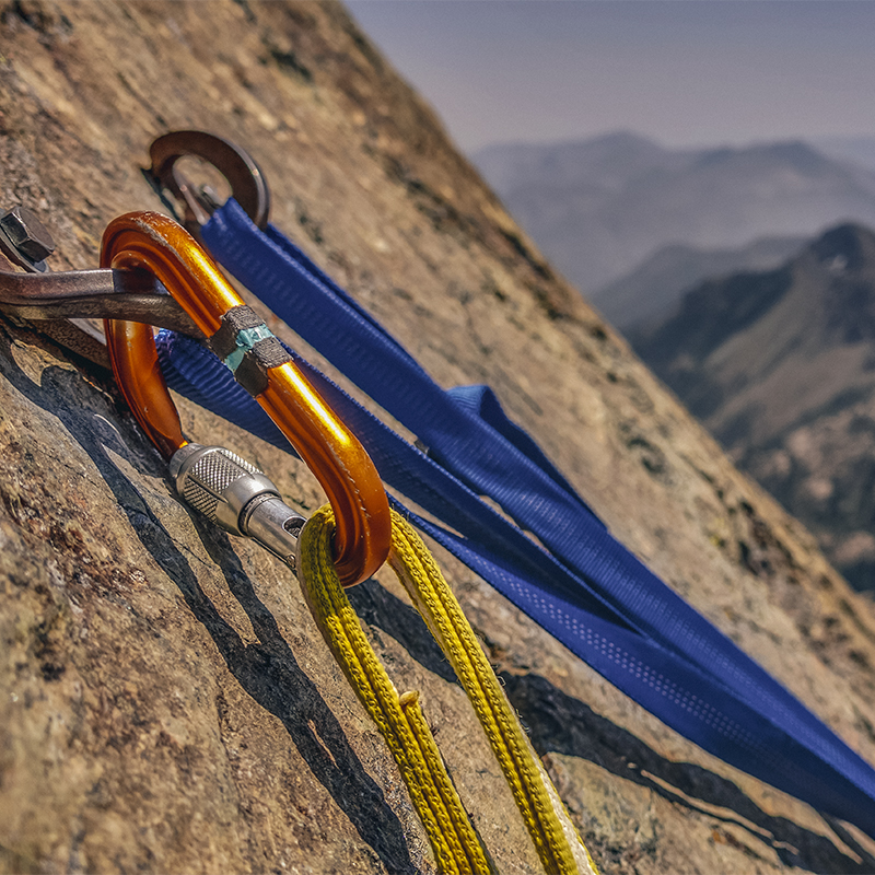 Rock Climbing Anchor and Bolts with Mountain Vista