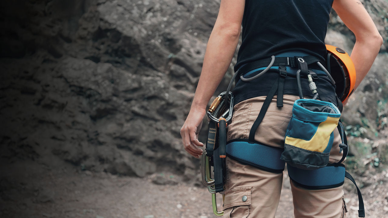 Climber witha harness