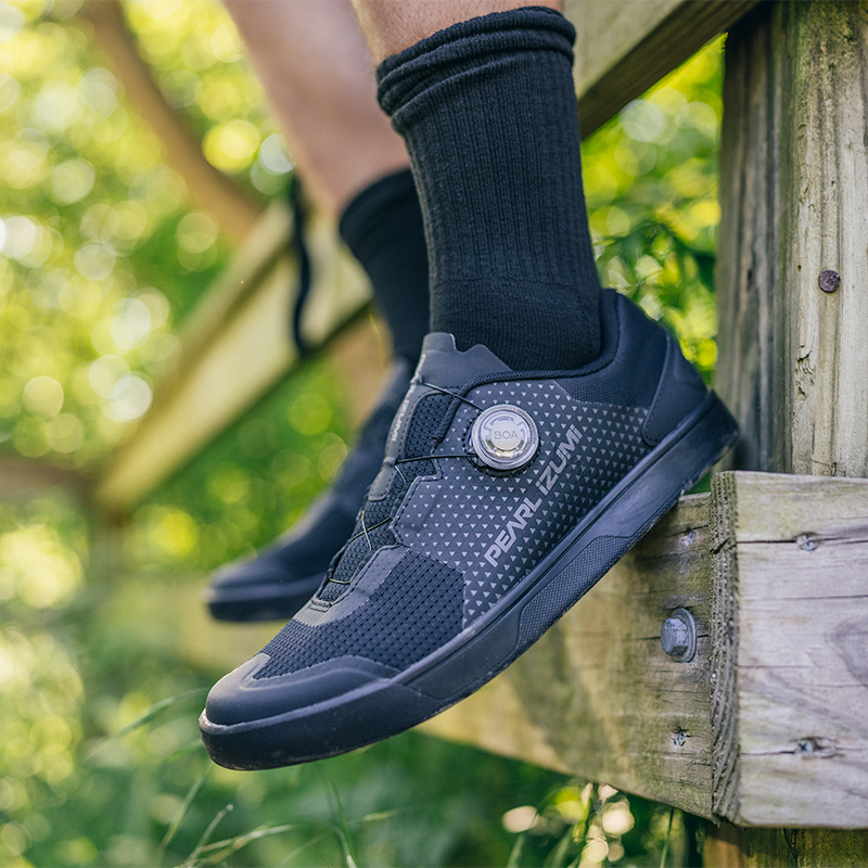 Close up of cycling shoes