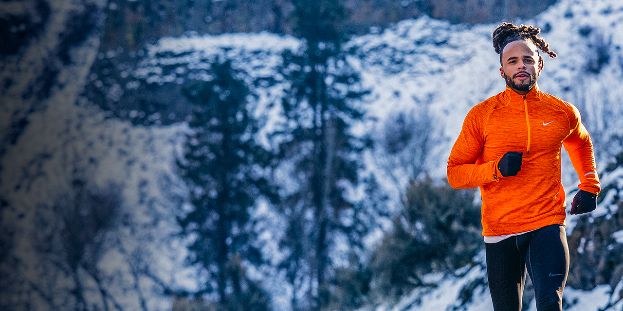 A man road runs in Yakima Canyon in winter, Central Cascades, Washington