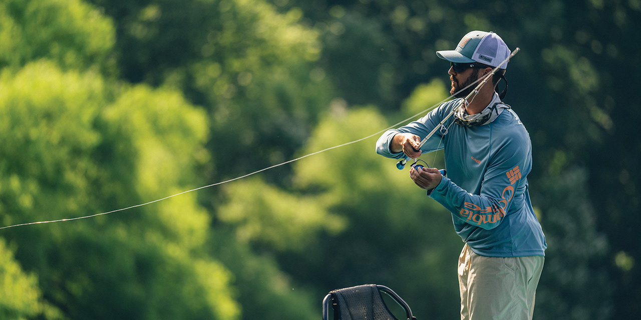 a man fly fishing