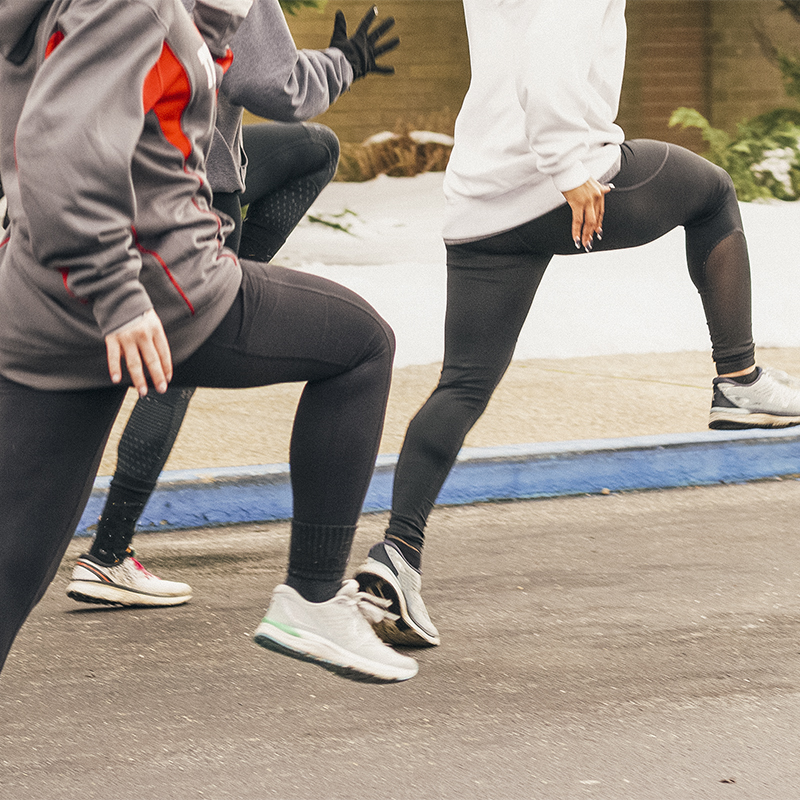 People running high knee running drills