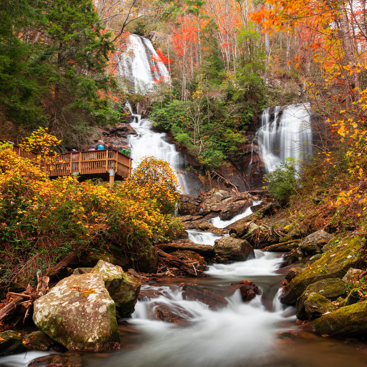 Anna Ruby Falls, Georgia, USA in autumn. 