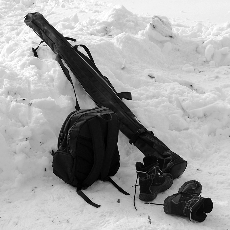 Ski bag, ski boots and backpack 