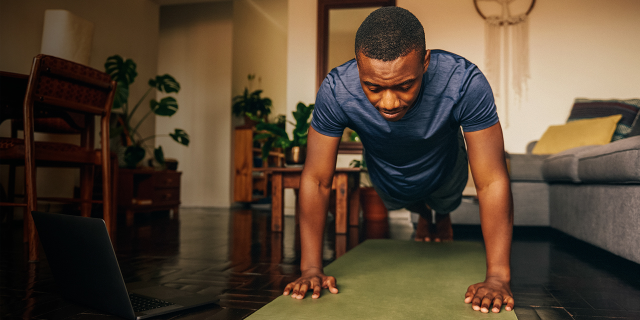 A man doing a pushup