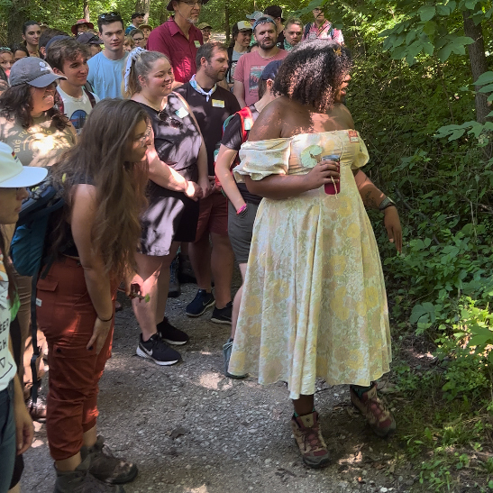  Black Forager Alexis Nikole Nelson educating students in the forest