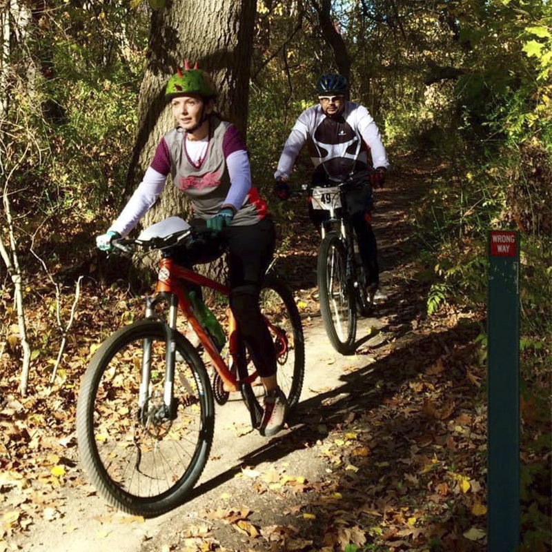 Mountain bikers at Cunningham Park