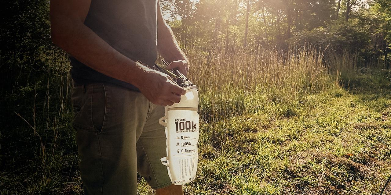 A man uses the NEMO 100k polybag