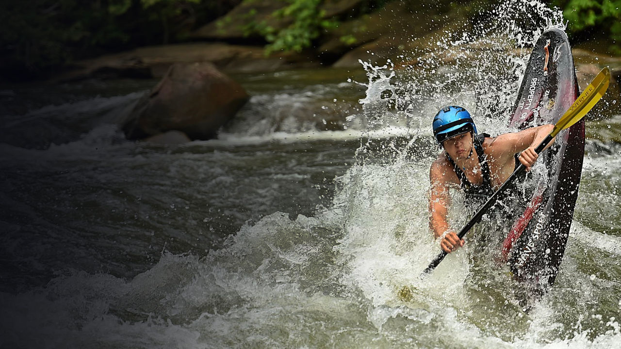 A kayaker navigates the Ocoee river
