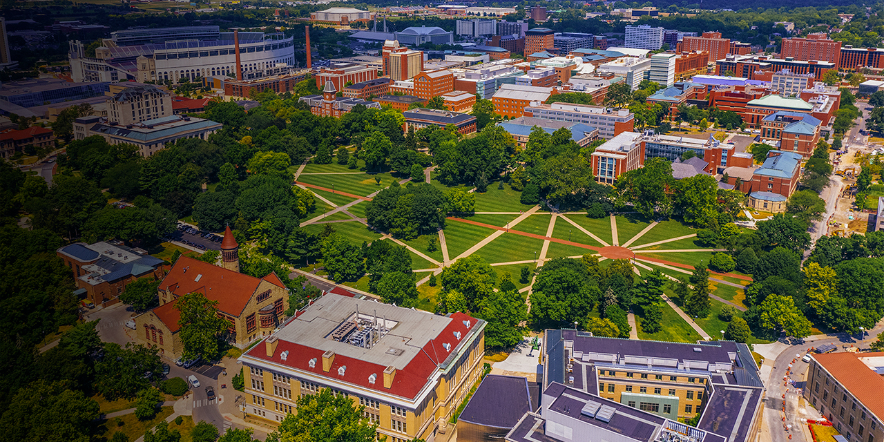 An ariel view of the Ohio State University Campus