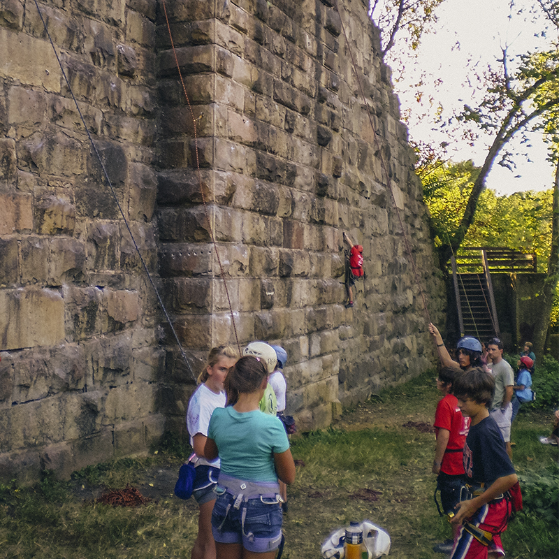 Kids climb at Manchester Climbing Wall 