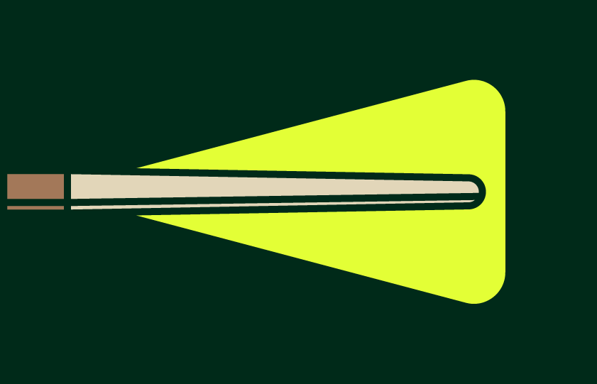 Illustration of highlighted rectangular shaped paddle blade.
