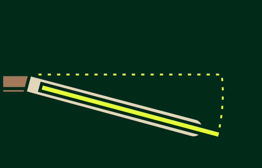 Illustration of highlighted angled paddle blade.