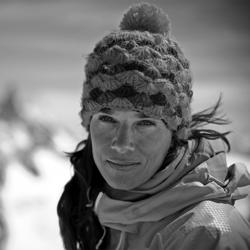 Kit DesLauriers skiing in Chamonix, France