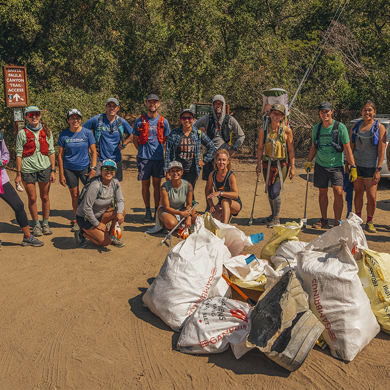 Runners for Public Lands during a cleanup event