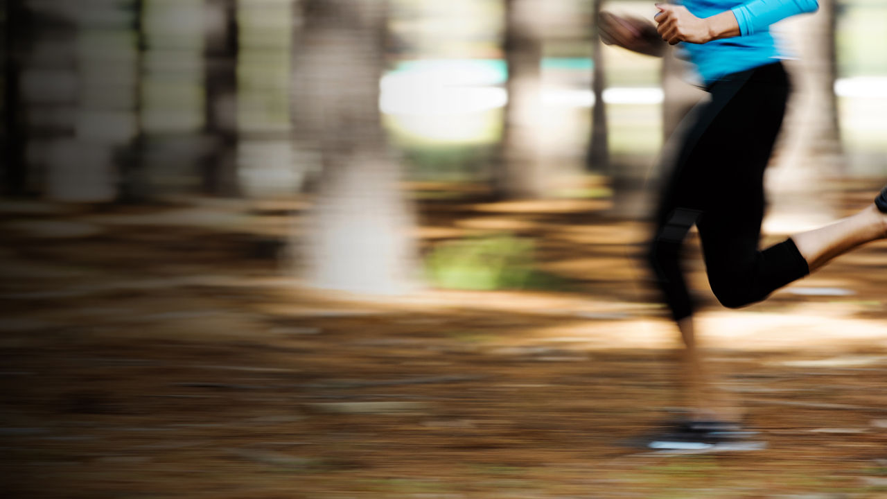 motion blurred runner
