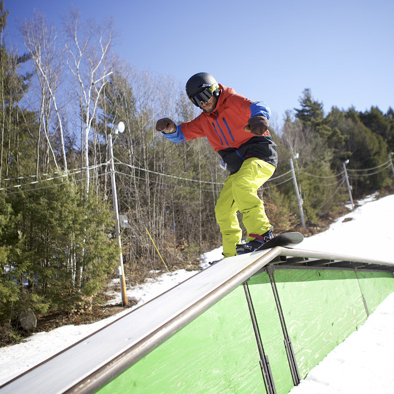 A snowboarder at Pats peak