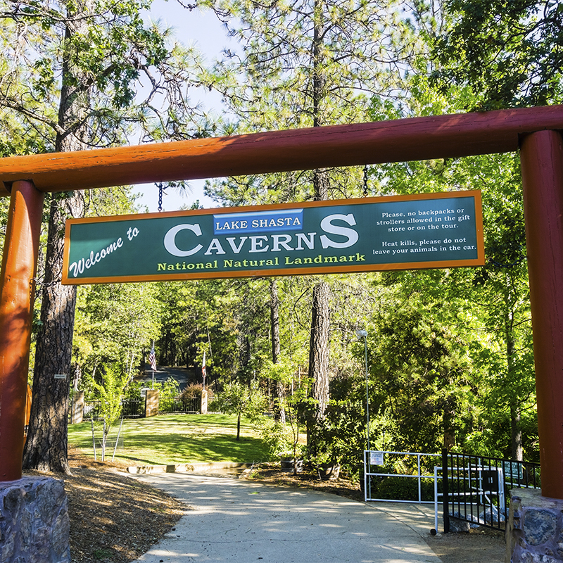 Entrance to the Lake Shasta National Natural Landmark in Shasta County, Northern California