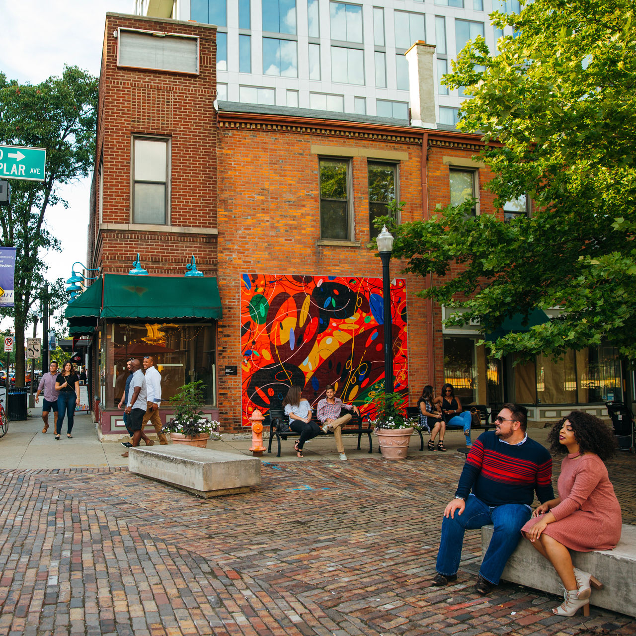 A view of people in Short North Arts District